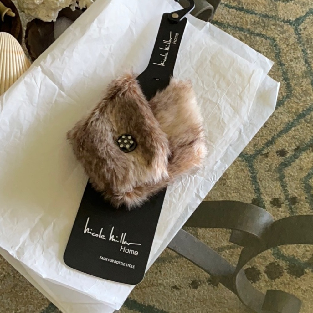 Nicole Miller Faux Fur Bottle Accessory